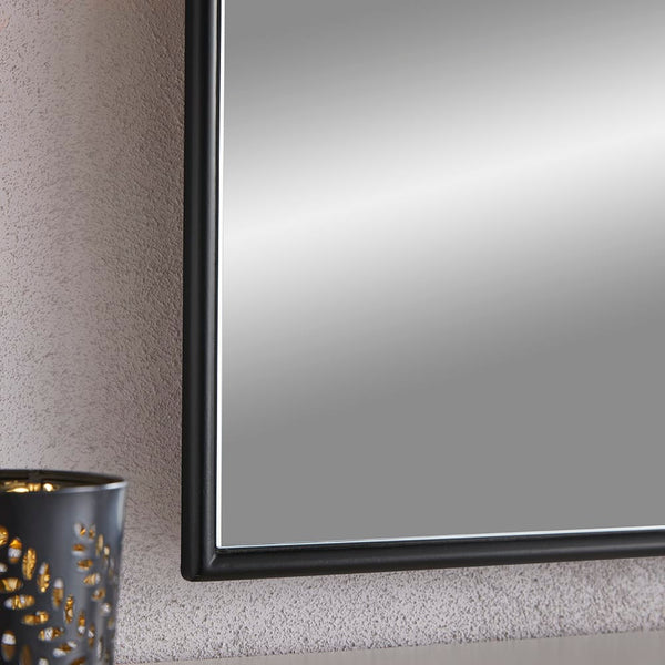Arcus Black Overmantle Mirror
