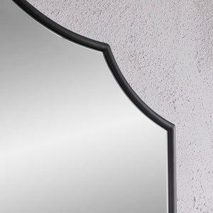 Arcus Black Overmantle Mirror