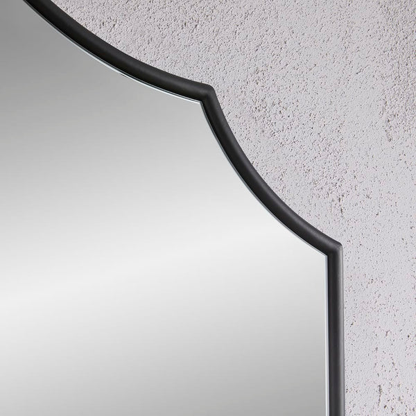 Arcus Black Overmantle Mirror
