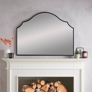 Arcus Black Overmantle Mirror