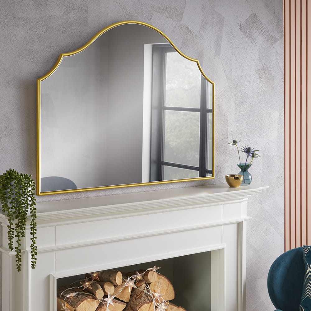 Arcus Gold Overmantle Mirror