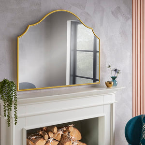 Arcus Gold Overmantle Mirror