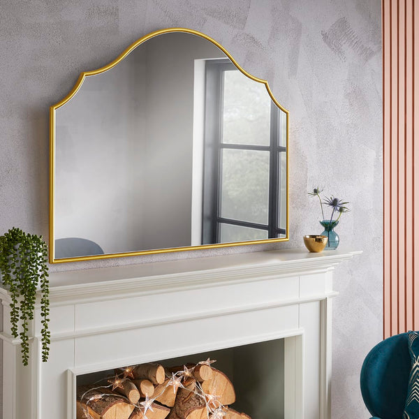 Arcus Gold Overmantle Mirror