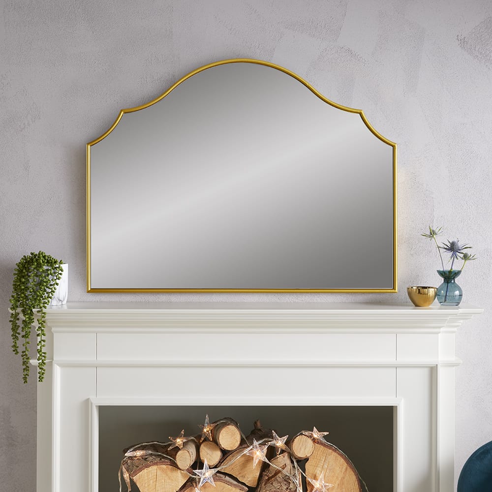 Arcus Gold Overmantle Mirror