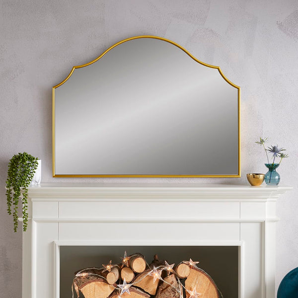 Arcus Gold Overmantle Mirror