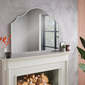 Arcus Silver Overmantle Mirror