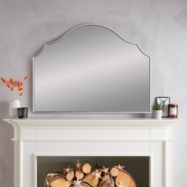 Arcus Silver Overmantle Mirror