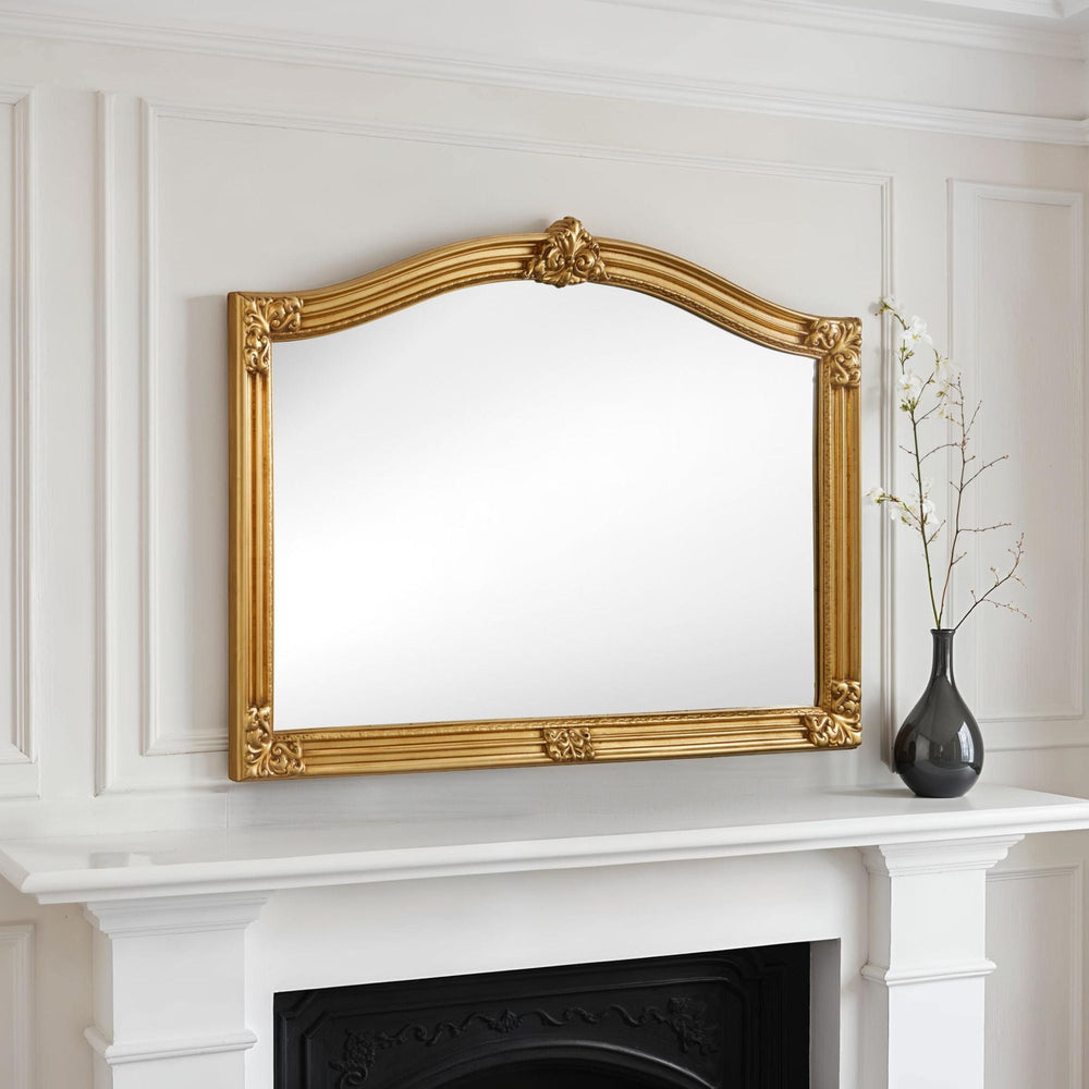 Kensington Antique Overmantle Mirror - Gold