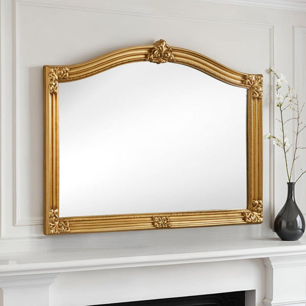 Kensington Antique Overmantle Mirror - Gold
