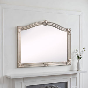 Kensington Antique Overmantle Mirror - Silver