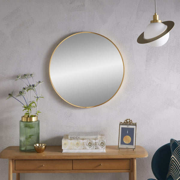Bexley Brushed Gold Metal Frame Mirror