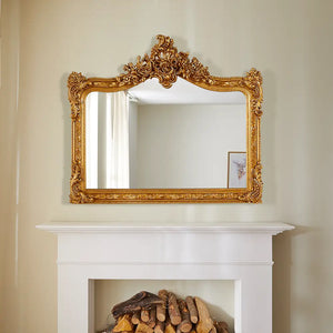 Burghley Grand Antique Gold Overmantle Mirror