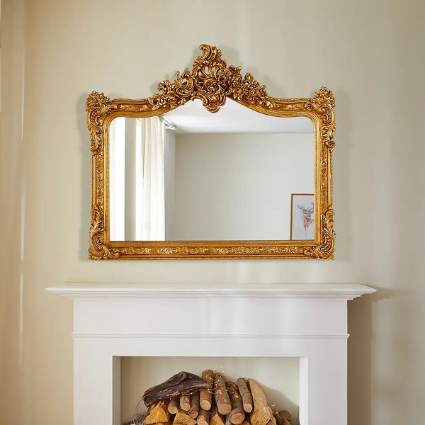 Burghley Grand Antique Gold Overmantle Mirror
