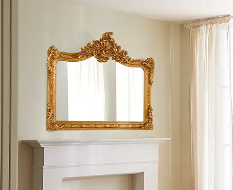 Burghley Grand Antique Gold Overmantle Mirror
