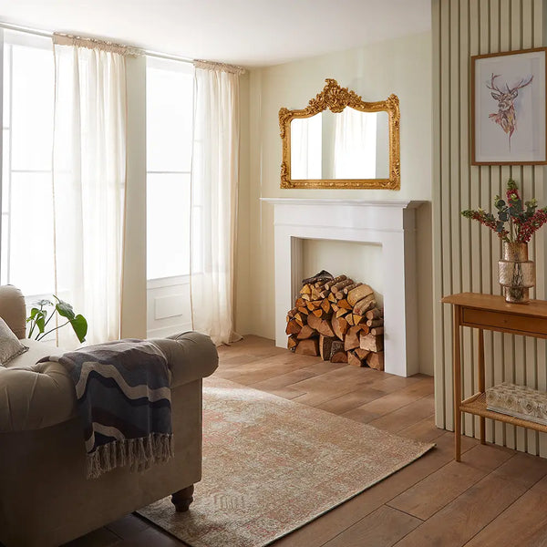 Burghley Grand Antique Gold Overmantle Mirror