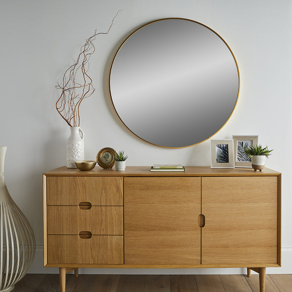 Bexley Brushed Gold Metal Frame Mirror