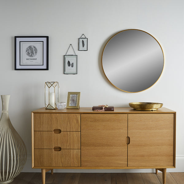 Bexley Brushed Gold Metal Frame Mirror