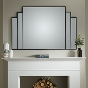 Charleston Black Overmantle Mirror