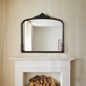 Chatsworth Black Overmantle Mirror