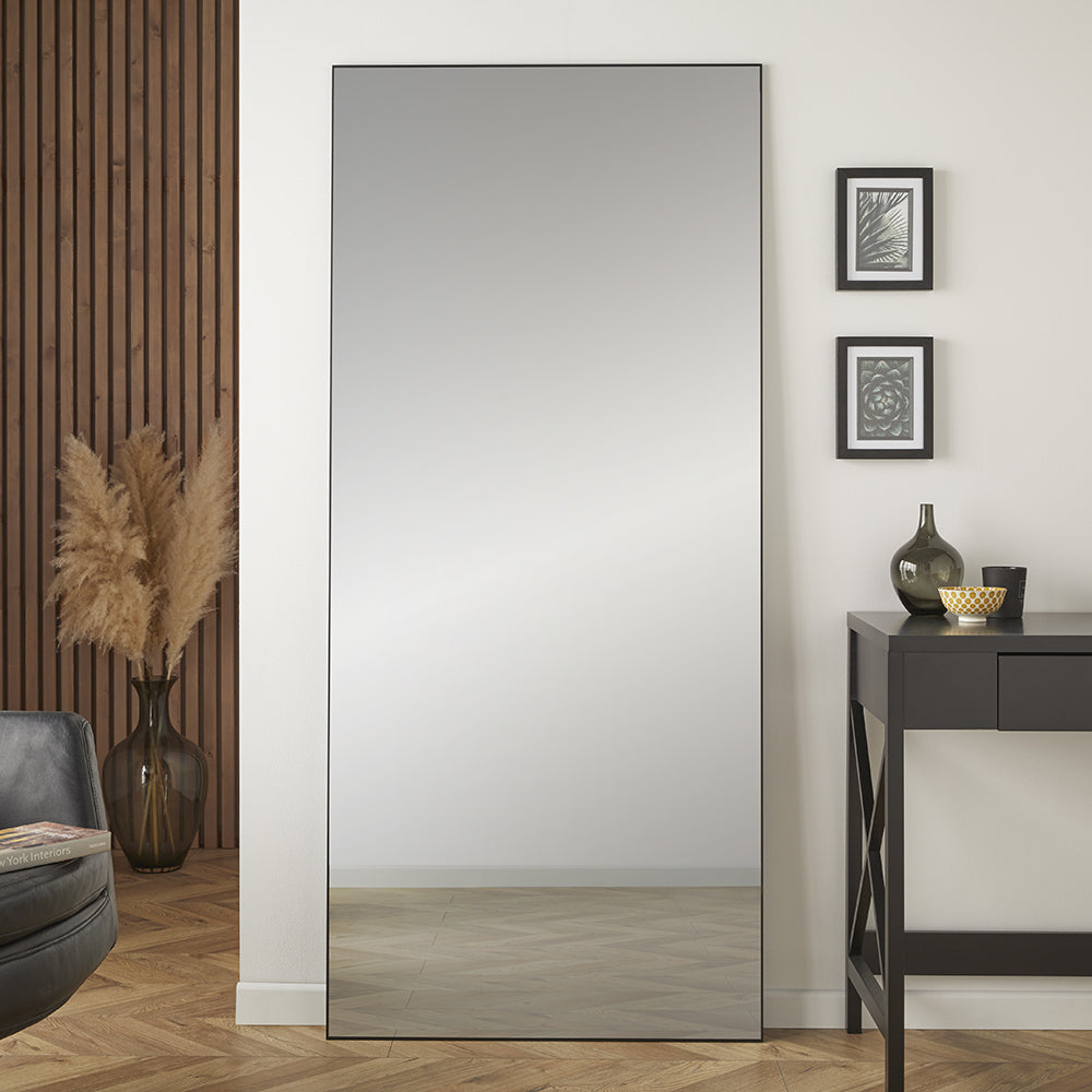 Islington Black Leaner Mirror H 180cm x W 80cm