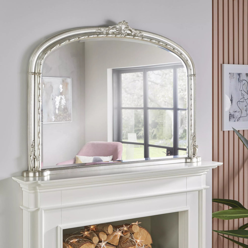 Mayfair Silver Overmantle Mirror