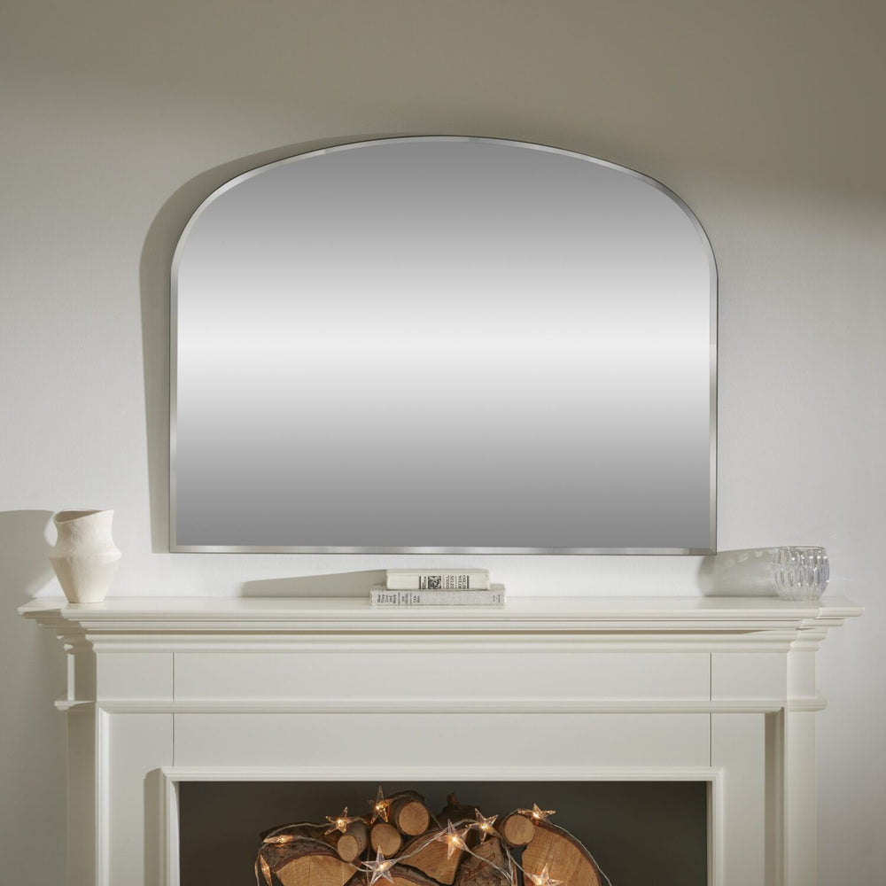 Simplistic Black Overmantle Mirror
