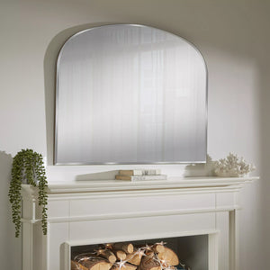 Simplistic Silver Overmantle Mirror