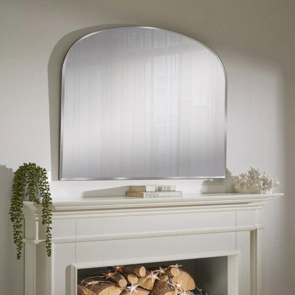 Simplistic Silver Overmantle Mirror