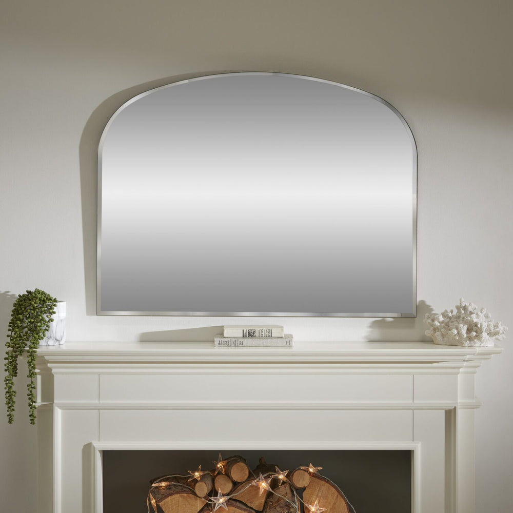 Simplistic Silver Overmantle Mirror