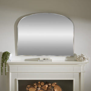 Simplistic Silver Overmantle Mirror