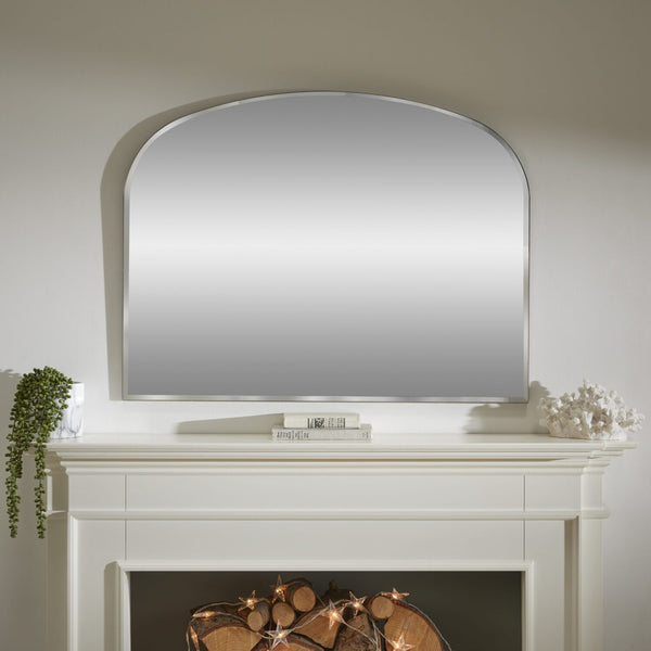 Simplistic Silver Overmantle Mirror