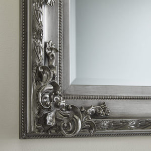 Carved Louis Silver Mirror
