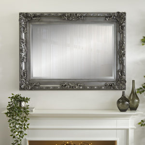 Carved Louis Silver Mirror