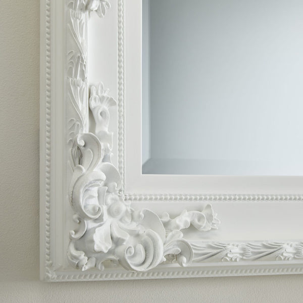 Carved Louis White Mirror