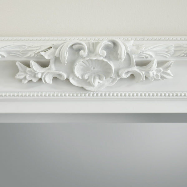Carved Louis White Mirror