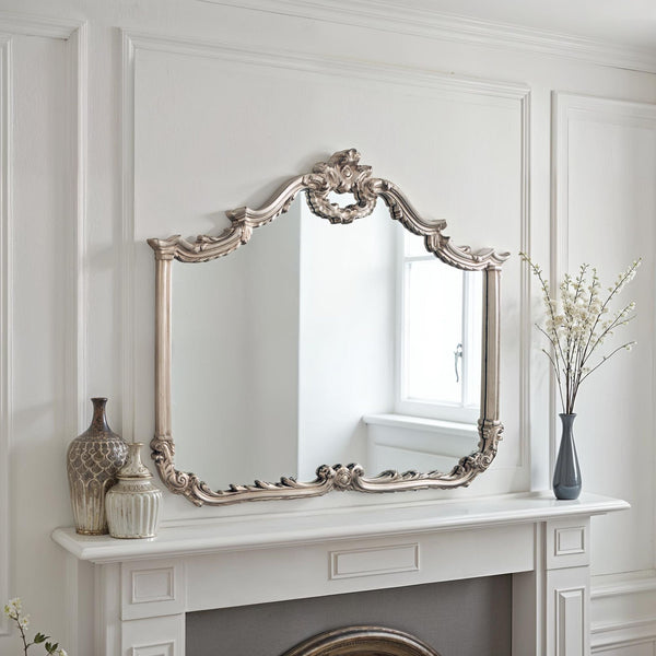 Penrose Silver Overmantle Mirror