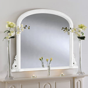 Harrington White Overmantle Mirror