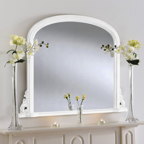 Harrington White Overmantle Mirror