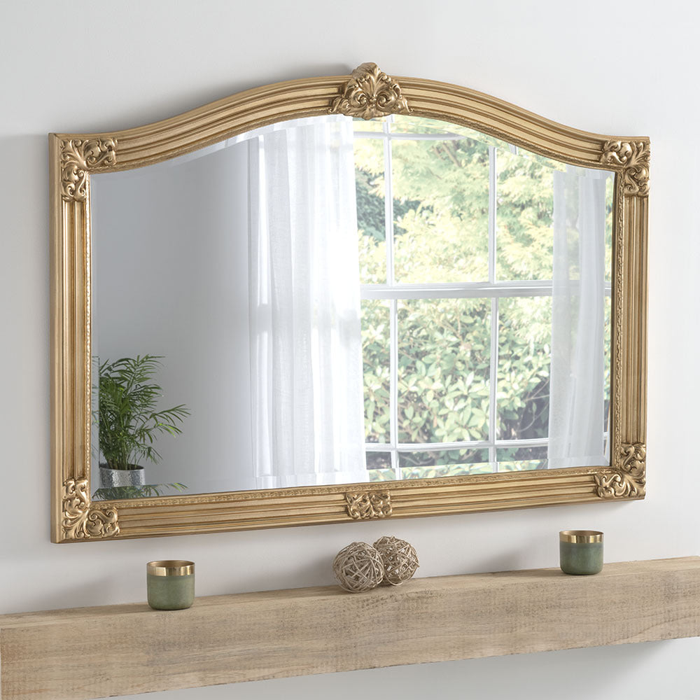Kensington Antique Overmantle Mirror - Gold