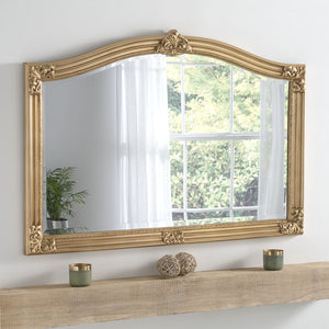 Kensington Antique Overmantle Mirror - Gold
