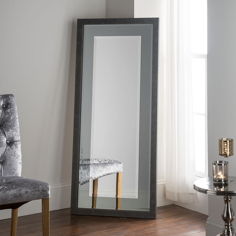 Gravity Faux Concrete Laca Mirror - H 161cm x W 70cm