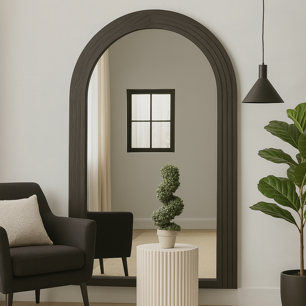 Delphi Black Arched Mirror - 180cm x 110cm
