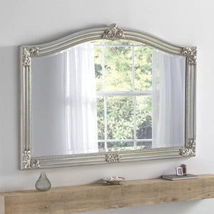 Kensington Antique Overmantle Mirror - Silver