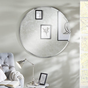 Simplistic Bevelled Round Mirror 100cm