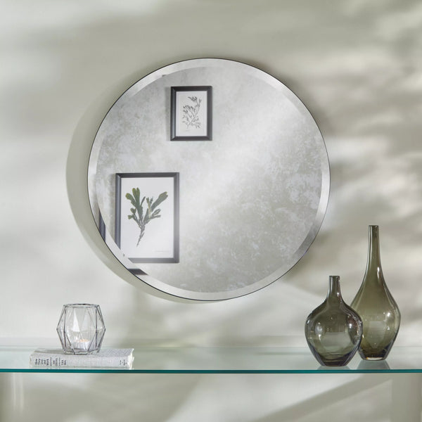 Simplistic Bevelled Round Mirror 60cm