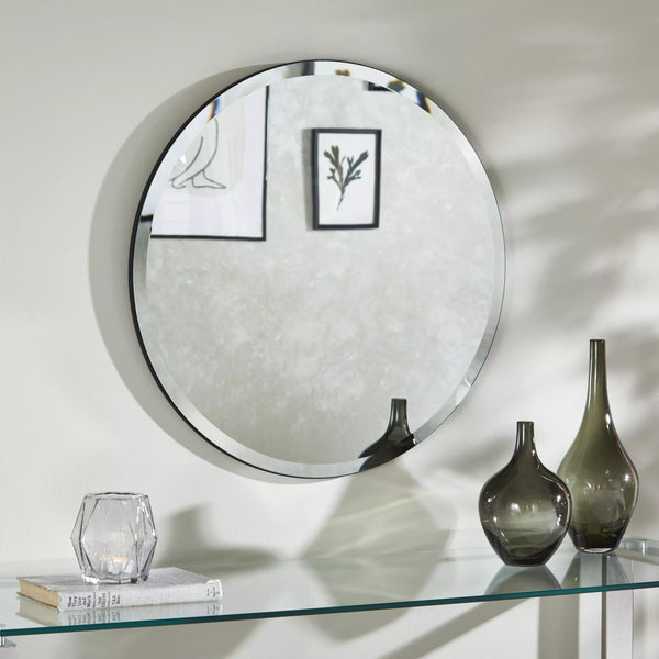 Simplistic Bevelled Round Mirror 60cm
