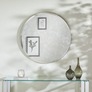 Simplistic Bevelled Round Mirror 80cm