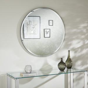 Simplistic Bevelled Round Mirror 80cm