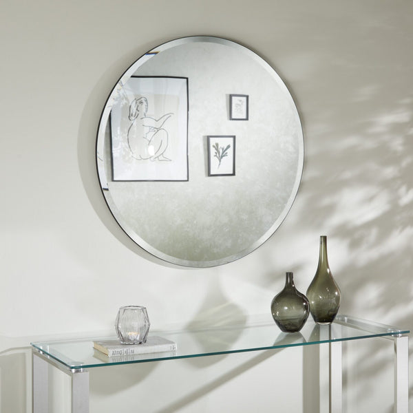 Simplistic Bevelled Round Mirror 80cm