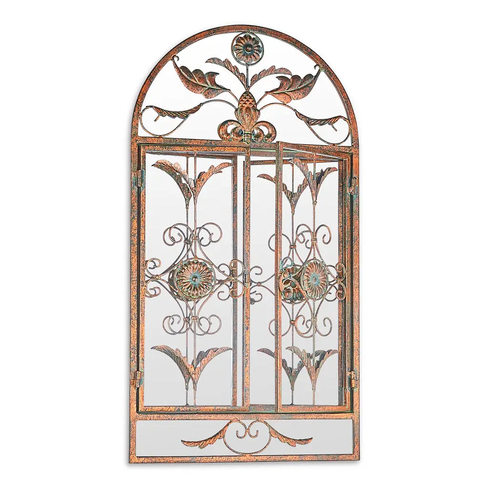 Copper Window Effect Garden Mirror